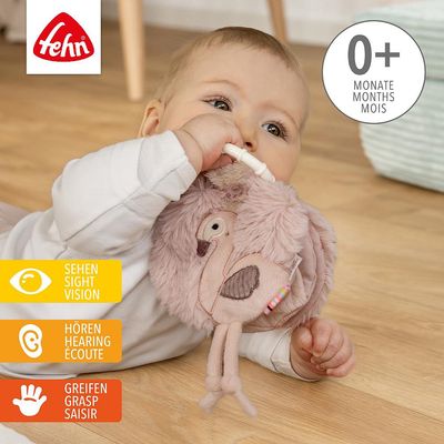 Fehn Stoffen Boekje Flamingo Lazy Crazy Pink 0+ 14x14 cm
