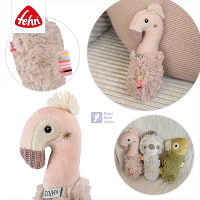 Fehn Grijpknuffel Flamingo Lazy Crazy Pink 0+ 16 cm
