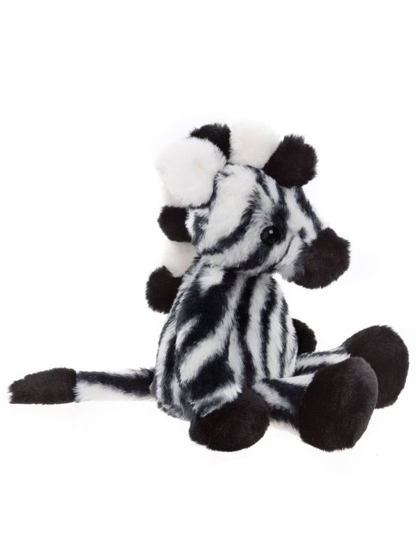 Charlie Bears knuffel Zizi Zebra – zwart/wit (30 cm)
