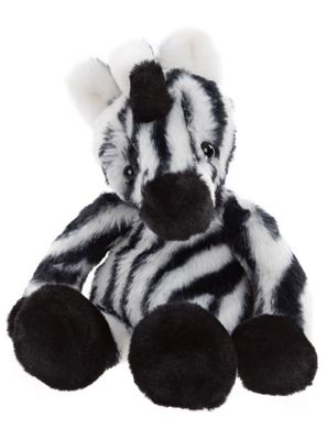 Charlie Bears knuffel Zizi Zebra – zwart/wit (30 cm)