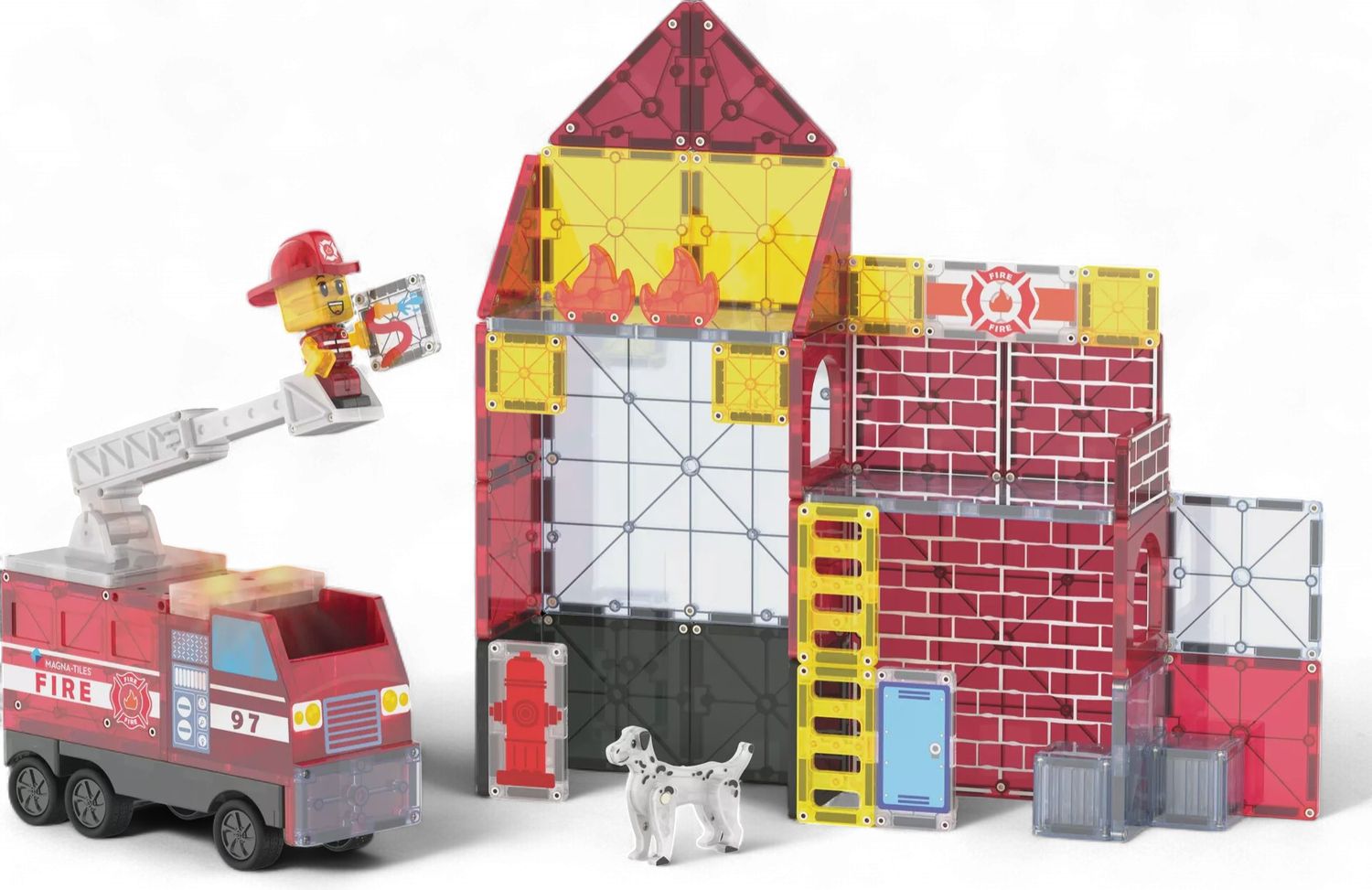 Magna-Tiles brandweerstation – 50 stuks