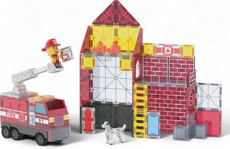 Magna-Tiles brandweerstation – 50 stuks