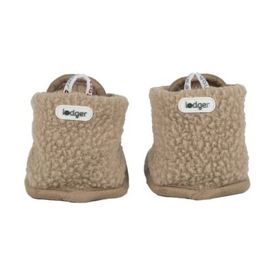 Lodger Teddy Fleece Babyslofjes Beige 3–6 mnd newborn achterkant.