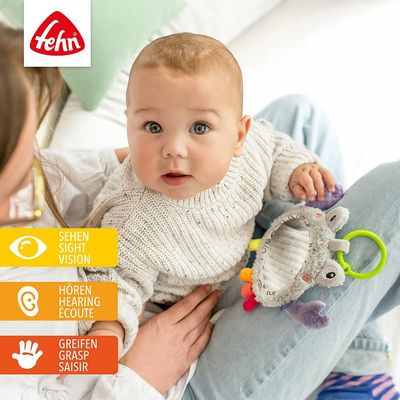 Fehn Activiteitenspiegeltje Krab baby speelgoed, wat leert de baby er mee.