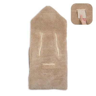 Lodger Wikkeldeken Teddy Wrapper Beige ONE newborn