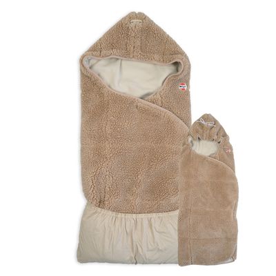 Lodger Wikkeldeken Teddy Wrapper Beige ONE newborn