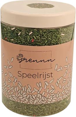 Grennn Speelrijst Santa Claus-mix 750 gram sensorisch speelgoed, in de pot.