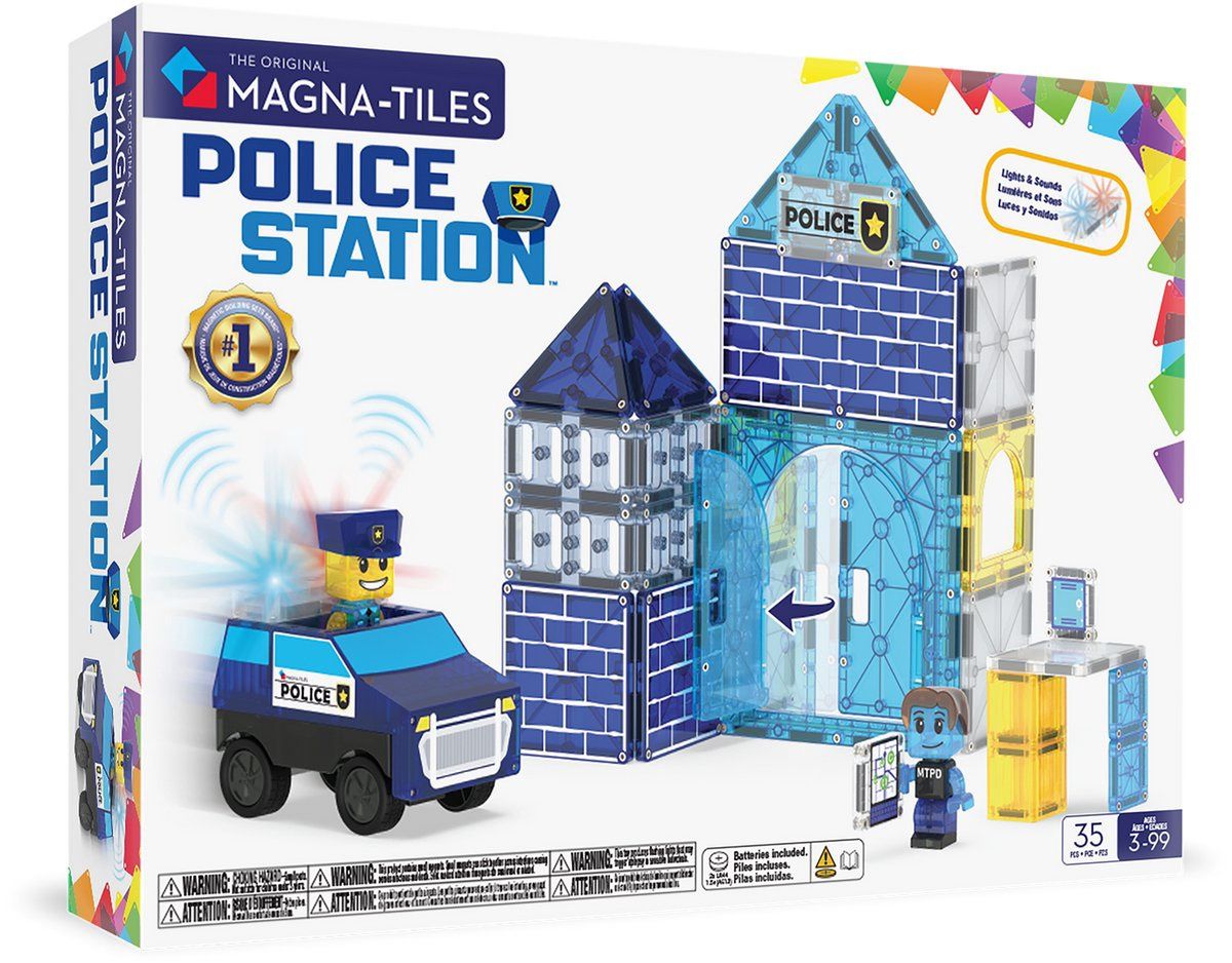 Magna-Tiles Police Station 35 stuks magnetisch speelgoed