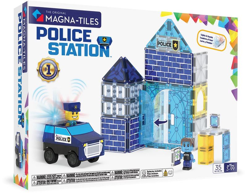 Magna-Tiles Police Station 35 stuks magnetisch speelgoed