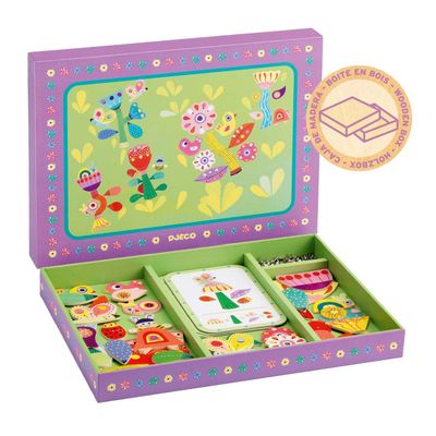 Djeco Hamertje Tik Tuin – knutselen, hoe het doosje eruit ziet met de diverse onderdelen om te knutselen