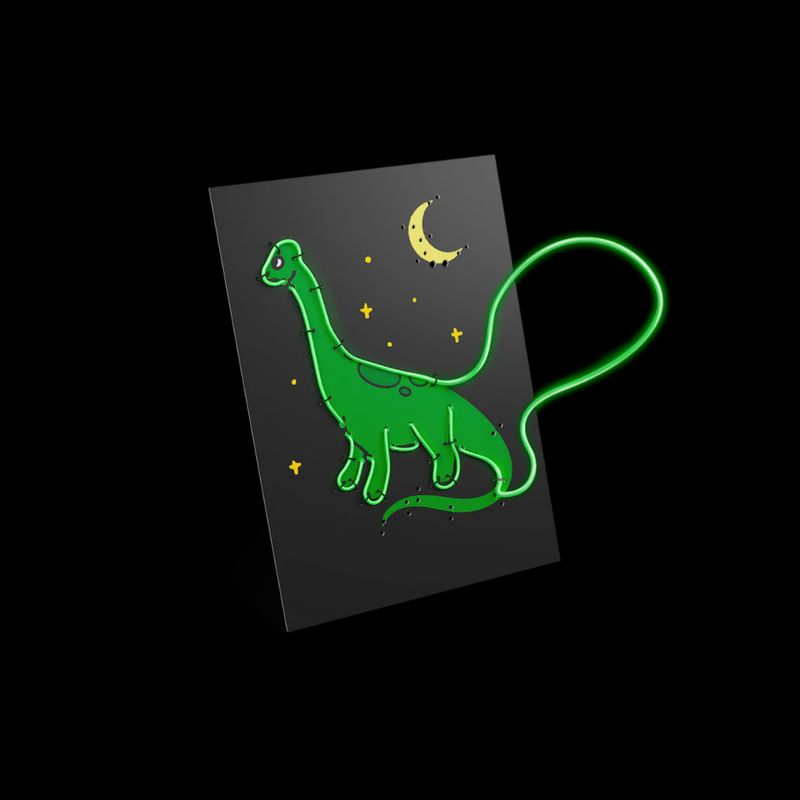 Kidywolf Kidyneon knutselspullen wanddecoratie Dino