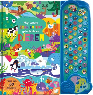 Jayne Schofield Dieren Mijn eerste zoek en vind geluidenboek voorkant.