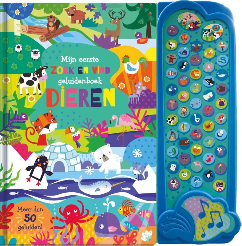 Jayne Schofield Dieren Mijn eerste zoek en vind geluidenboek voorkant.