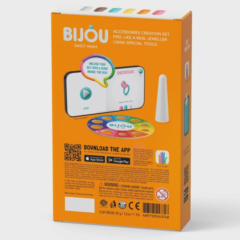 Hey Clay Bijou Sweet Rings boetseerklei 3 stuks 3+