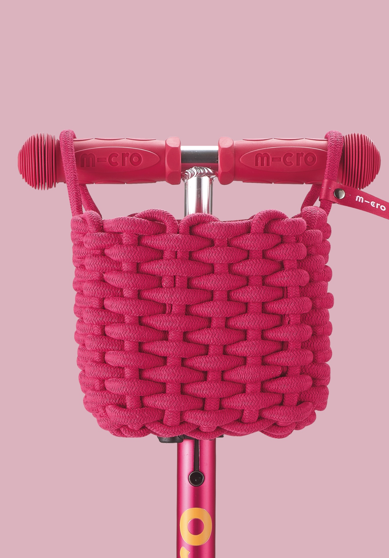 Micro stepmandje ECO roze katoen