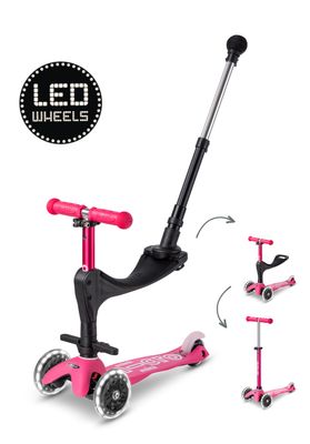 Micro Mini Deluxe 3in1 Push LED step roze 1-6 jaar