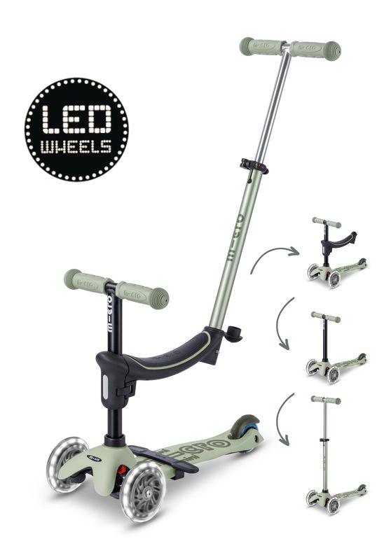 Micro Mini2Grow Deluxe 2.0 LED step olijfgroen 1-7 jaar