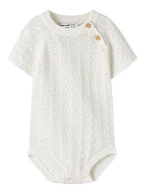 Name it Baby JENNY SS KNIT ROMPER White