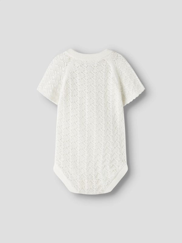 Name it Baby JENNY SS KNIT ROMPER White
