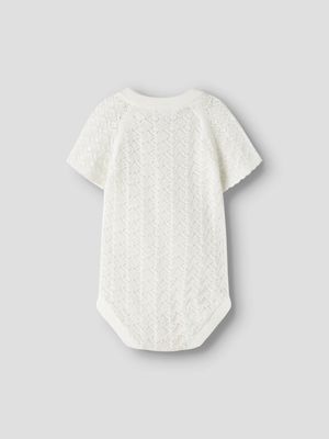 Name it Baby JENNY SS KNIT ROMPER White