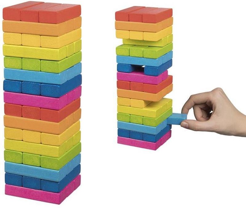 Goki houten Jenga gekleurd 48 blokken 4+