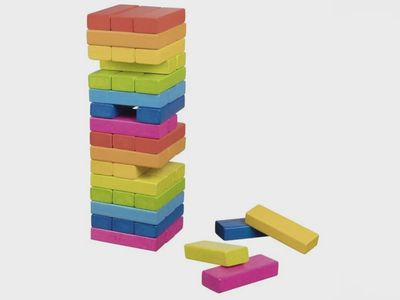 Goki houten Jenga gekleurd 48 blokken 4+