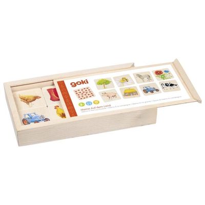 Goki houten memory spel boerderij 32 stukjes 3+