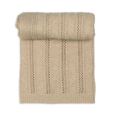 Lodger babydeken Dreamer pointelle beige katoen merinowol 70x95 cm