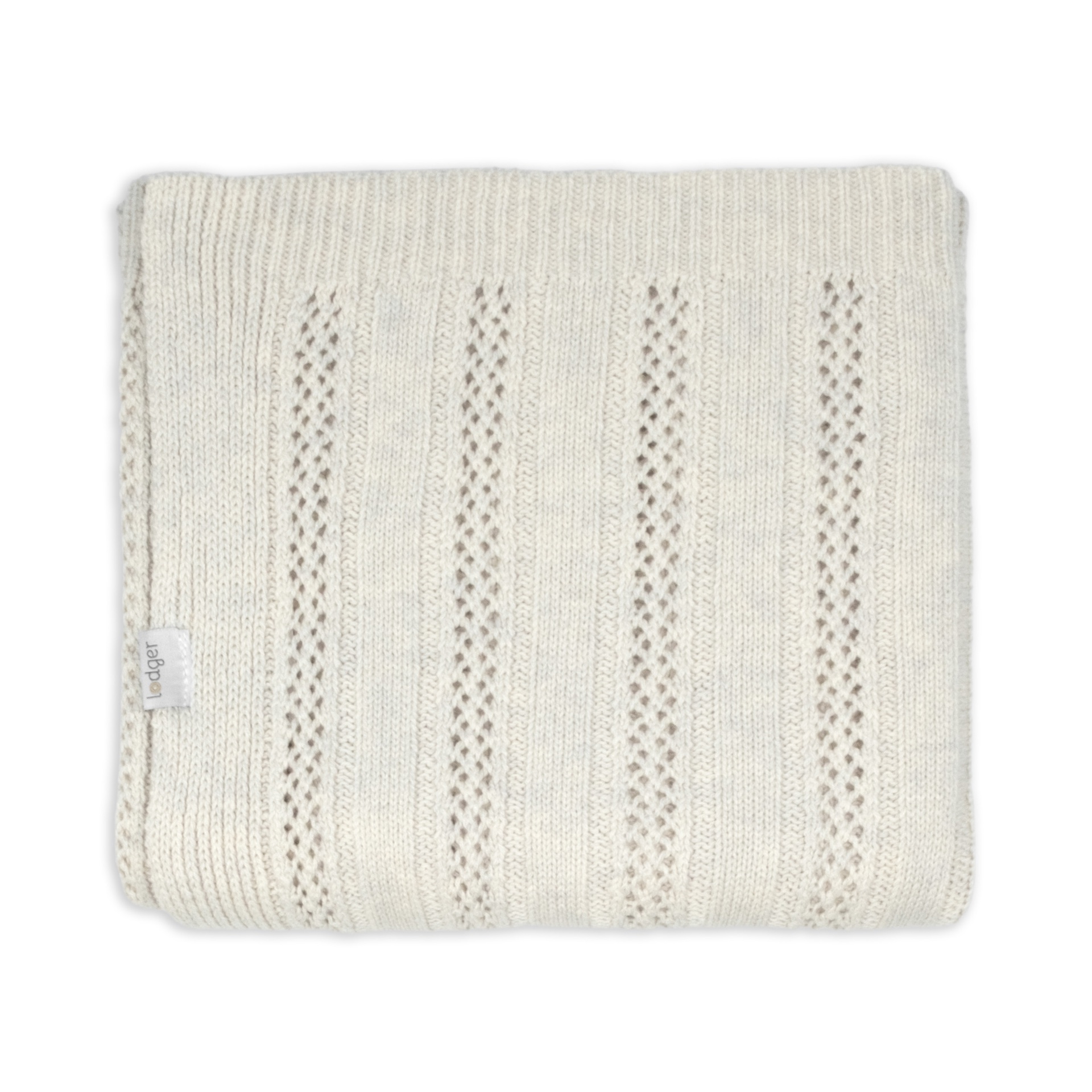 Lodger babydeken Dreamer pointelle birch katoen merinowol 70x95 cm