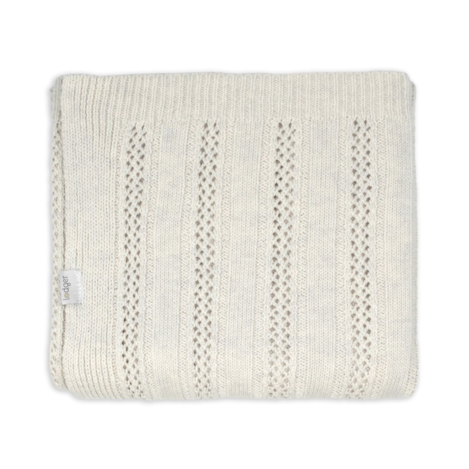 Lodger babydeken Dreamer pointelle birch katoen merinowol 70x95 cm