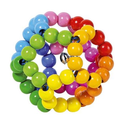 Goki baby bijtring regenboogbal hout 0+