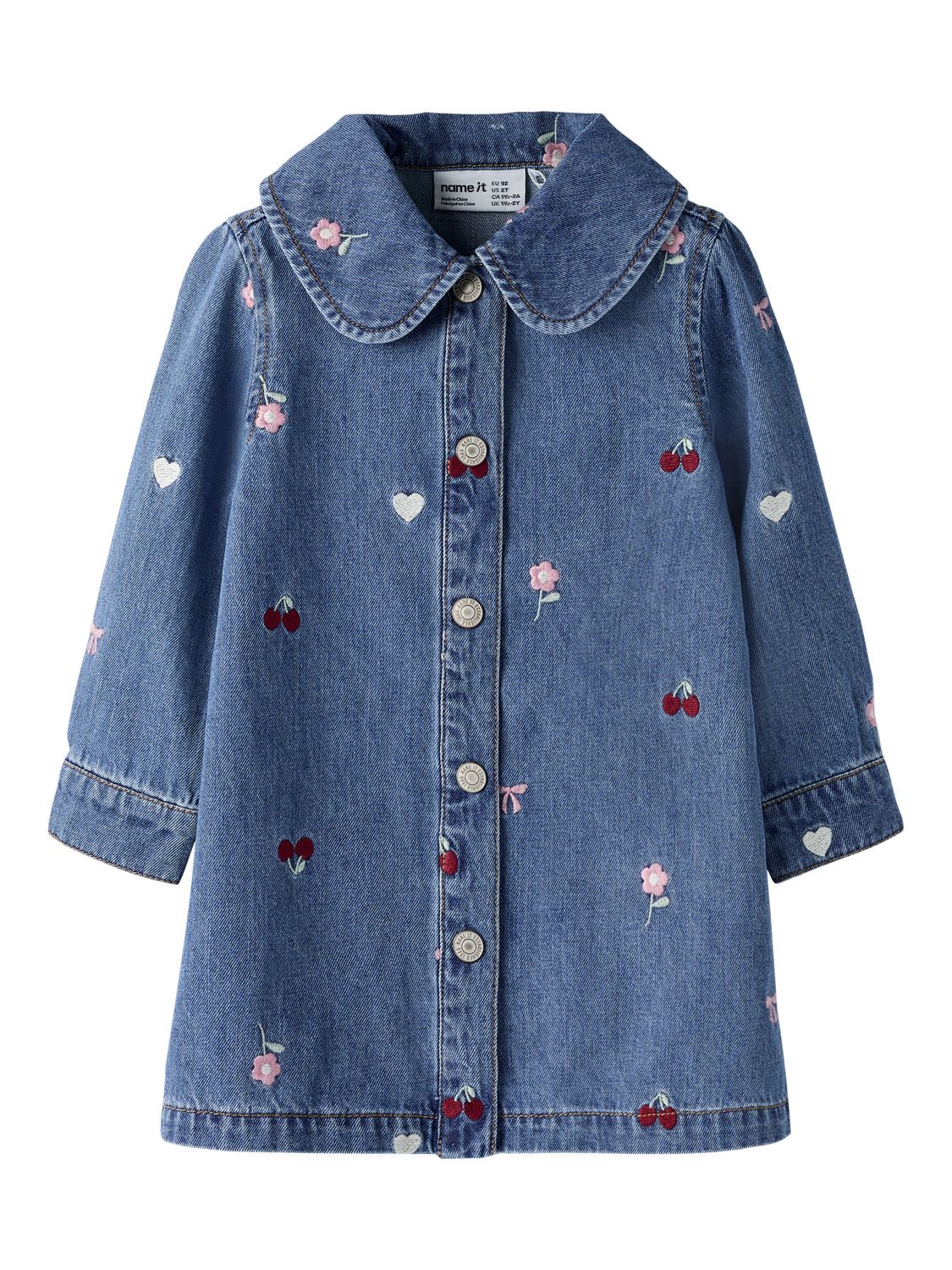 Name it Mini EMILY LS EMB DNM DRESS 4870-OV L Blue