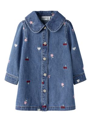 Name it Mini EMILY LS EMB DNM DRESS 4870-OV L Blue