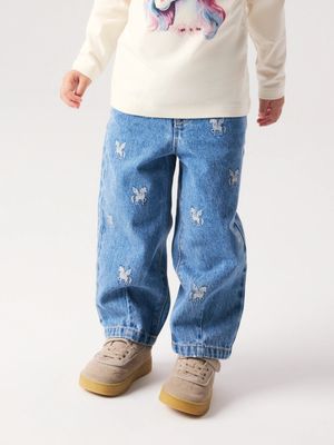 Name it Mini BELLA BARREL GLITTER JEANS 4577-IM L Blue