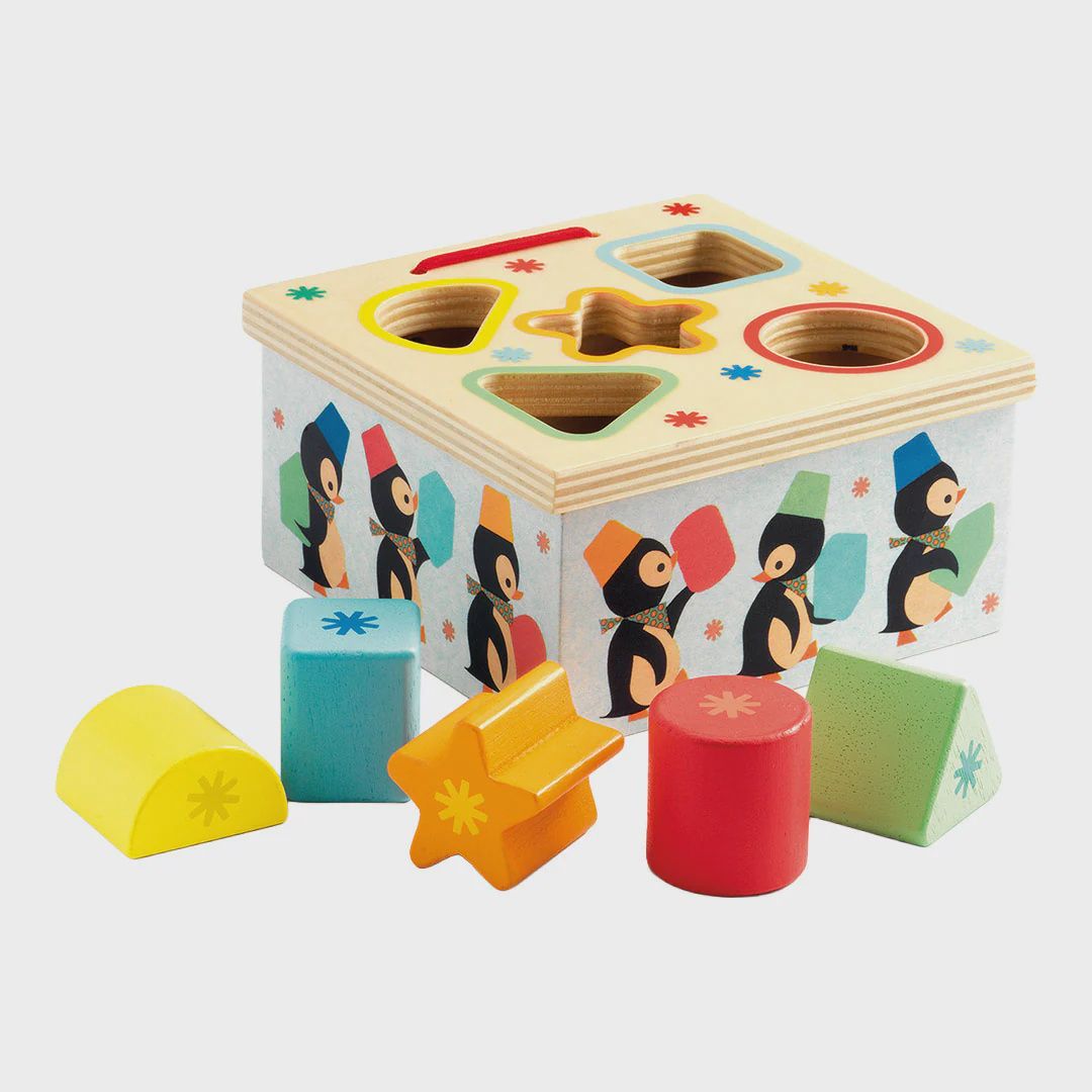 Djeco Pinguïns Vormenstoof Houten Vormenspel 18 Maanden+