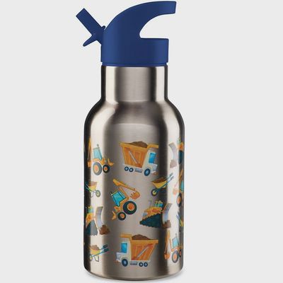 Crocodile Creek drinkbeker bouwvoertuigen RVS 400 ml