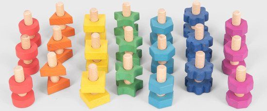 TickiT Houten Moeren &amp; Bouten 21 stuks