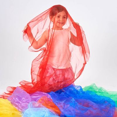 Tickit - Sensorische Doeken 7st (L1,0x1,5m) - Regenboog