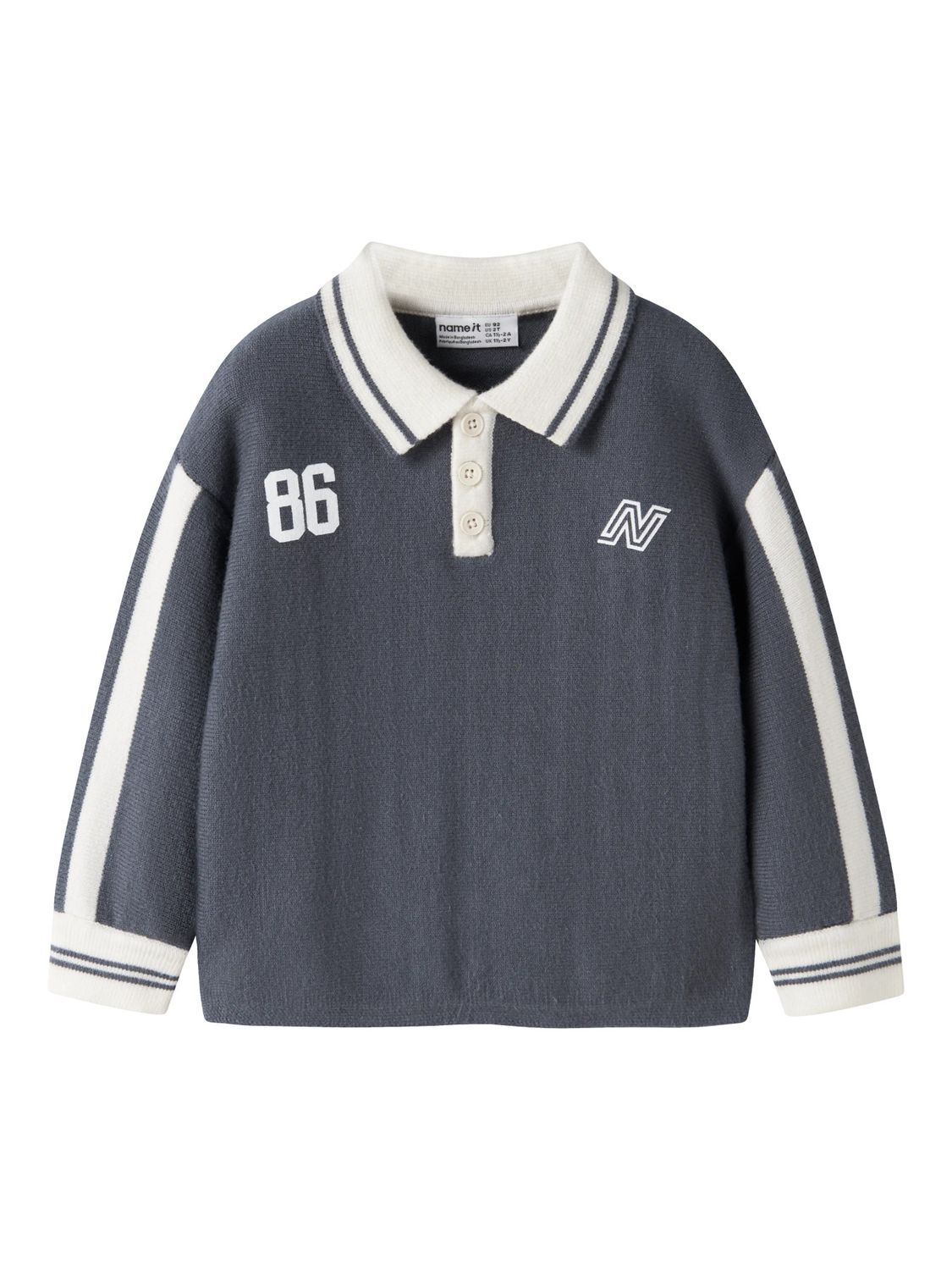 Name it Mini NIMA LS LOOSE POLO KNIT Ombre Blue
