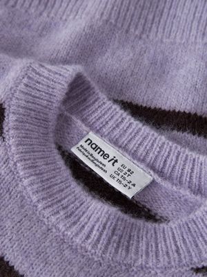 Name it Mini OLENSKA LS KNIT Heirloom Lilac CHOCOLATE PLUM