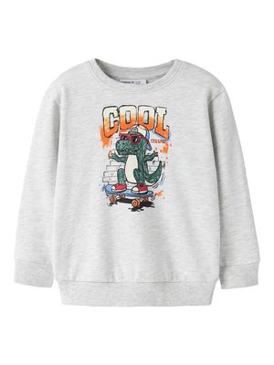 Name it Mini LORENZO LS NREG SWEAT BRU BOX Light Grey Melange