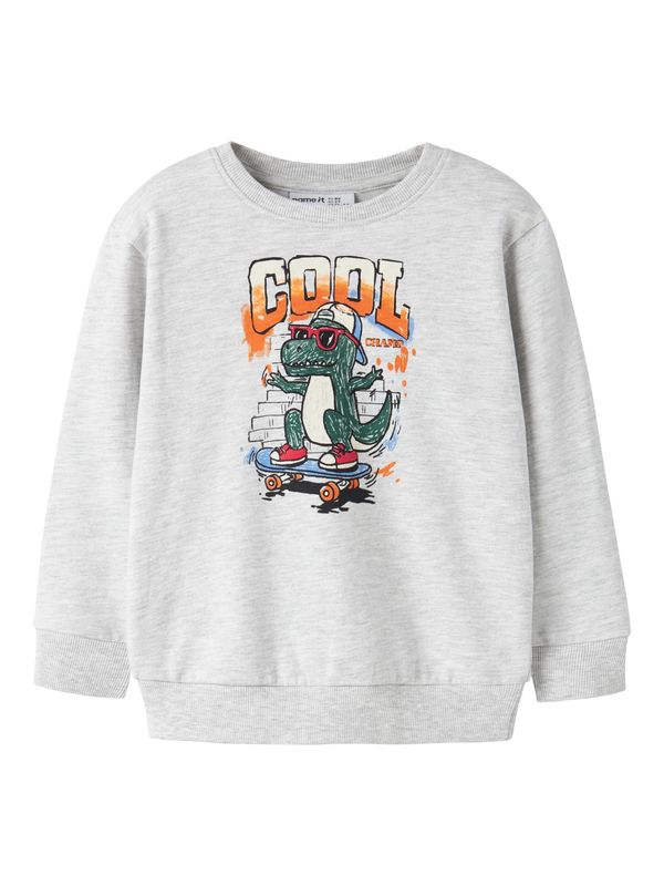 Name it Mini LORENZO LS NREG SWEAT BRU BOX Light Grey Melange