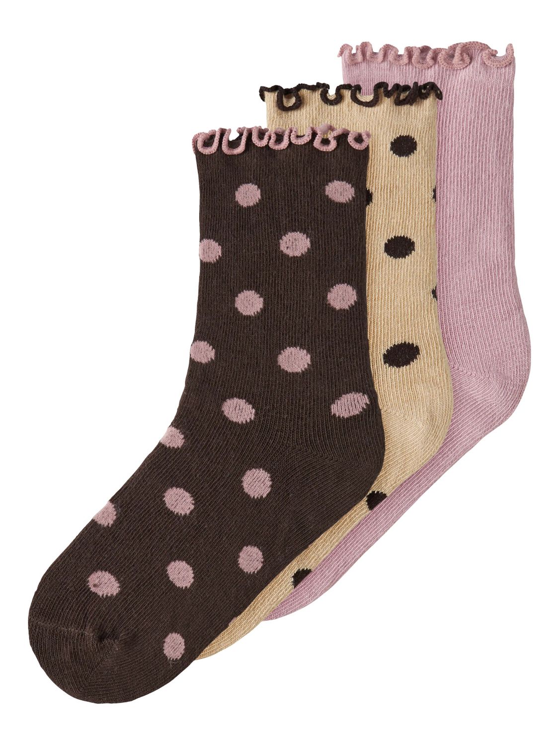 Name it Mini NINA 3P SOCK Sesame Chocolate Plum + Lilas