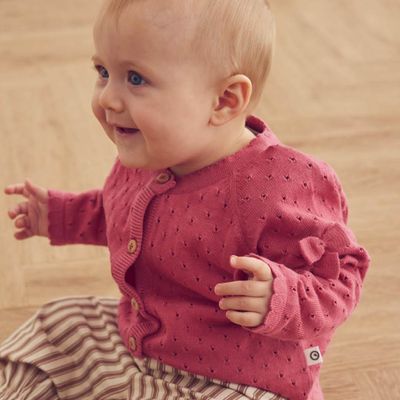 Musli Knit Pointelle Bow Cardigan Baby