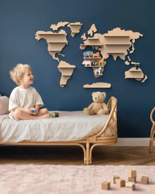 Speedy Monkey houten wereldkaart met dieren 6 st.