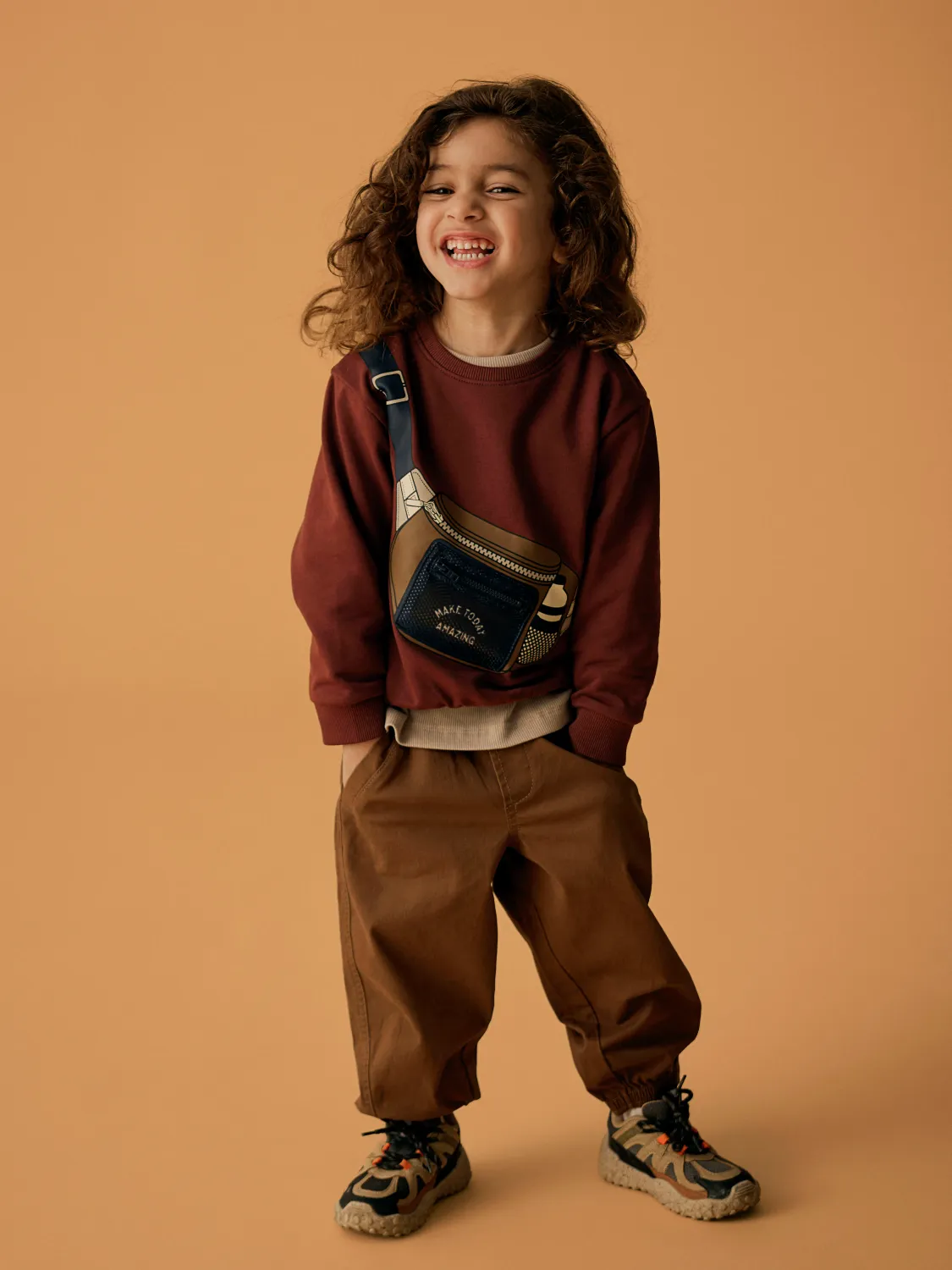 Name it Mini RAFI LS NREG SWEAT BRU BOX Brown