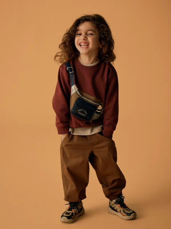 Name it Mini RAFI LS NREG SWEAT BRU BOX Brown