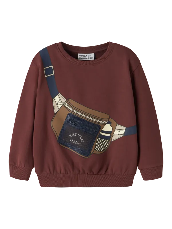 Name it Mini RAFI LS NREG SWEAT BRU BOX Brown