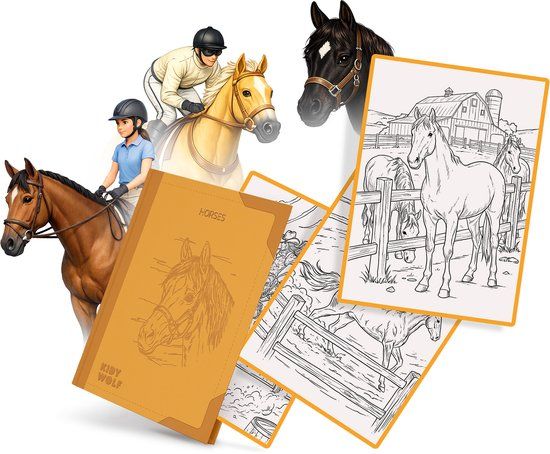 Kidywolf KIDYDRAW-PAD Refill Horses (30 illustraties)