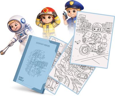 Kidywolf KIDYDRAW-PAD Refill Everyday Heroes (30 illustraties)